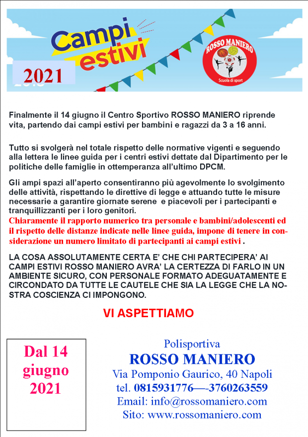 Campi estivi 2021